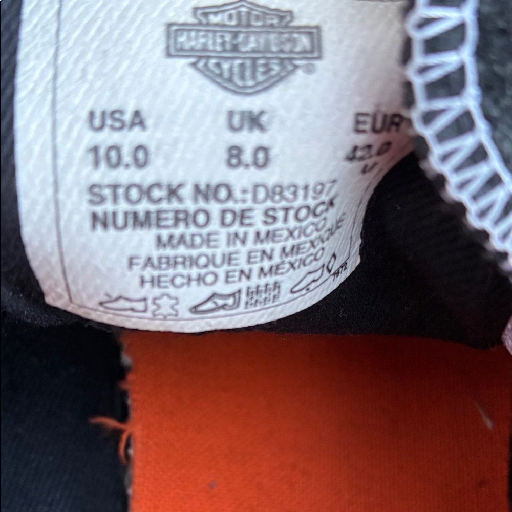 Harley-Davidson Women’s Zia Low Tops Sneakers Shoes Black & Orange Size 10 - Picture 11 of 11
